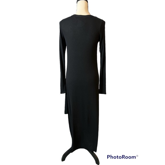 New BCBGMAXAZRIA Andi Black Sweater Dress with Asymmetrical Hemline, Size Small - Picture 3 of 6